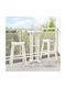 Hölzernes Hocker für Bar Für den Außenbereich White 2Stück 43x52x73.5cm