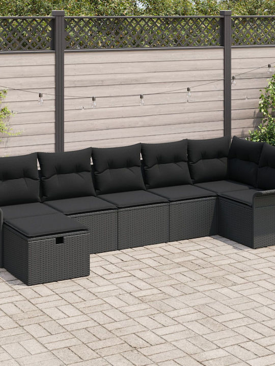 Zweisitziges Sofa Außenbereich Rattan mit Kissen