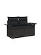 Zweisitziges Sofa Außenbereich Rattan mit Kissen 55x55x37cm