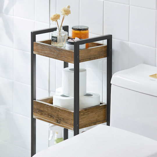 Sobuy Frg226-f 3-етажен рафт за баня, стойка за съхранение и организатор, кафяв Sobuy Frg226-f 3-етажен рафт за баня, стойка за съхранение и организатор, кафяв