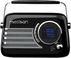 Madison Freesound VR40 Retro Radio De Birou Reîncărcabil Negru