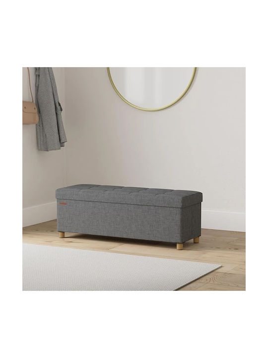 Stool For Living Room Collapsible With Storage Space Upholstered with Fabric Dark grey 38x110x38cm