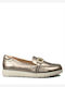 Δερμάτινα Γυναικεία Loafers σε Χρυσό Χρώμα