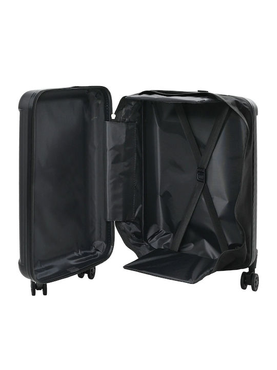 vidaXL Medium Hard Black Suitcase With 4 Wheels Height 66cm