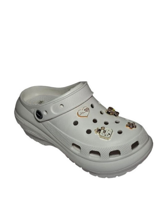 Adam's Shoes Γυναικεία Σαμπό Λευκά
