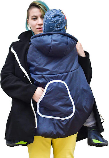 Winter Backpack Cover Dark Blue Hood Pocket