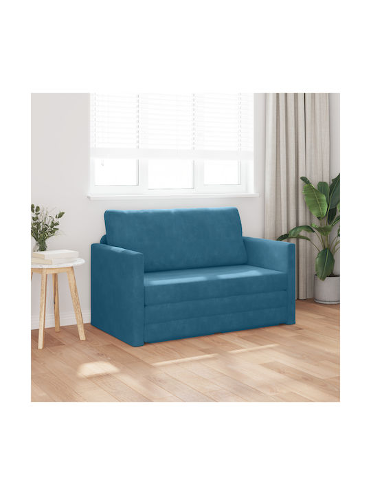 Zweisitzer Sofa Bett Samt Blau 124x204x61cm