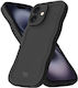 HappyCase Umschlag Rückseite Silikon Schwarz (iPhone 16)