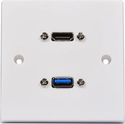 Av Link Wall Plate Usb-a/hdmi 8k 122.398uk Av Link Wall Plate Usb-a/hdmi 8k 122.398uk