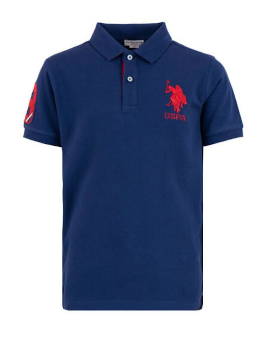 Polo pentru copii Cu mânecă scurtă albastru închis Fluo