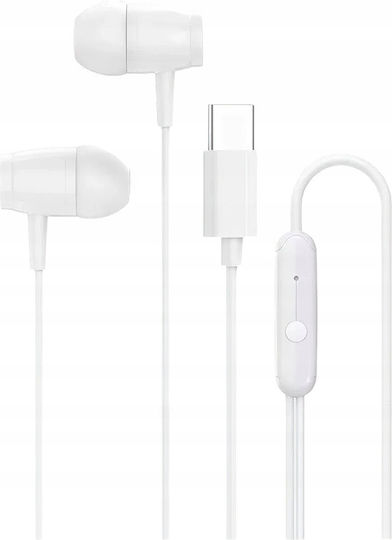 Canyon CNS-CEP5W In-ear Handsfree Ακουστικά με Βύσμα USB-C Λευκό