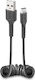SBS Spirale USB 2.0 Kabel USB-C männlich - USB-A Schwarz 0.5m