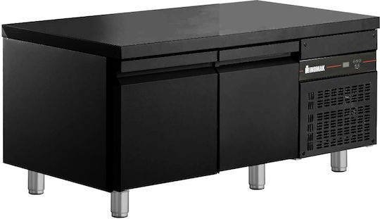 Inomak Edelstahl Kühltisch 126Es mit 2 Türen und Kühlaggregat L134.2xB70xH64.3cm