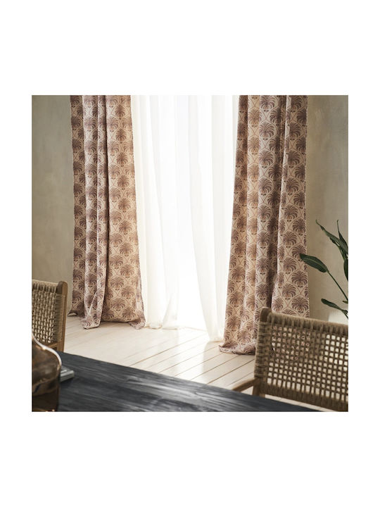Gofis Home Κουρτίνα με Τούνελ Μπεζ 140x260εκ.