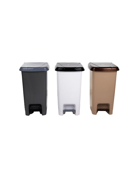 Klikareto Waste Bin Waste Plastic with Pedal Gray 25lt 1pcs
