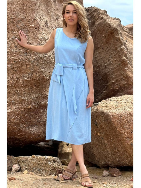 Anna Raxevsky Sommer Midi Damenkleid Hellblau