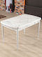 Trend Masă Sala de mese Masa extensibilă cu Suprafață de Marmură Marble Effect White 132(+38)x76.5x79buc