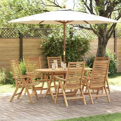 Scaun de exterior Lemn Tecă 6buc 52x60cm