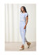 Beryl Dama Tesatura Pantaloni Sky Blue