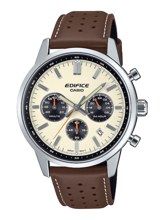 Casio Edifice Мъжки Часовник На Батерия С Кафяв...