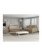 Etrcala 107 Living Room Furniture Set 2-Seater & 2-Seater & Stool Brown