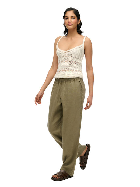 Superdry Ovin Linen Drawstring Pants Damen Stof...