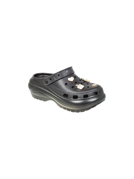 Adam's Shoes Γυναικεία Σαμπό Μαύρα