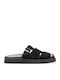 Suede Mules με Τακούνι σε Μαύρο Χρώμα