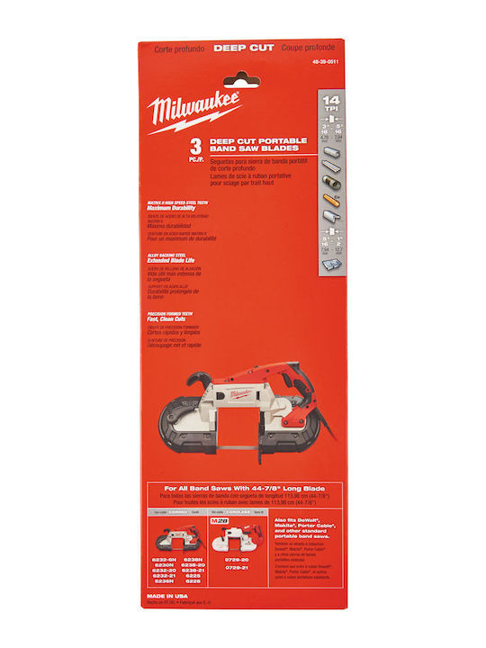 Milwaukee 48390511 Πριονοκορδελα 5-8mm 1139 Set 3τμχ Mw