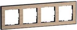 Frame 4-gang Natural Wood Seano 765294 Legrand ...
