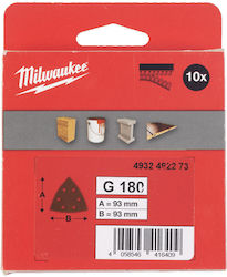 Milwaukee Γυαλόχαρτο 93x93mm Σετ 10τμχ