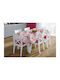 Tablecloth Stain Resistant Roses 465 Grey-pink 180x300cm