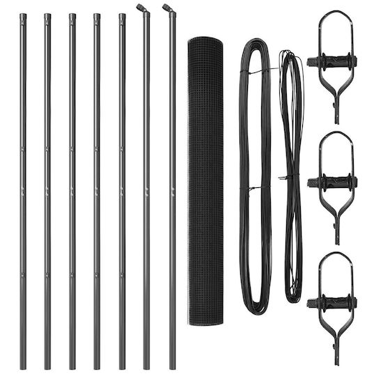 vidaXL Stâlpi de gard Material pentru Împrejmuire Grădină din Plastic - Plastic 1buc Gray