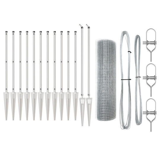 vidaXL Zaunpfosten Draht für Gartenzaun aus Stahl 100cm 1Stück Silver