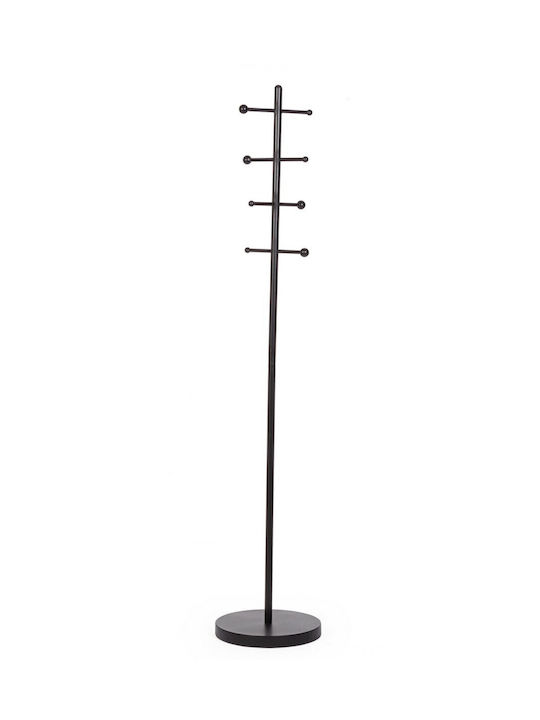 Bizzotto Metallic Coat Rack Black 35x35x181.5cm