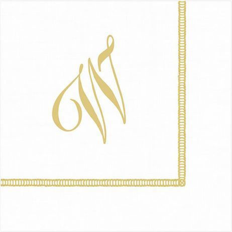 Χαρτοπετσέτες Hemstitch Script W 12.5cm X 12.5cm Caspari 20 Τεμάχια