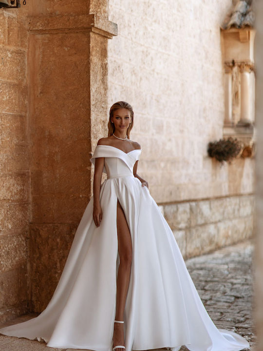 Brenda Wedding Dress Satin White