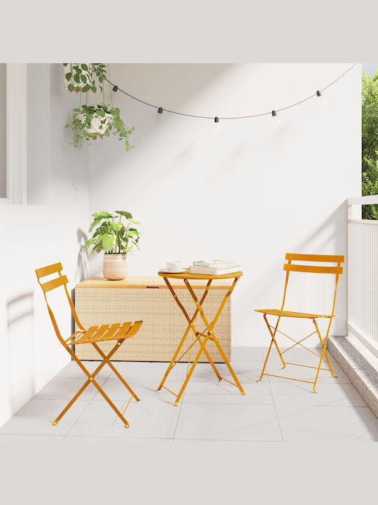 Outdoor-Stuhl Metallisch Mustard 2Stück 42x42εκ.