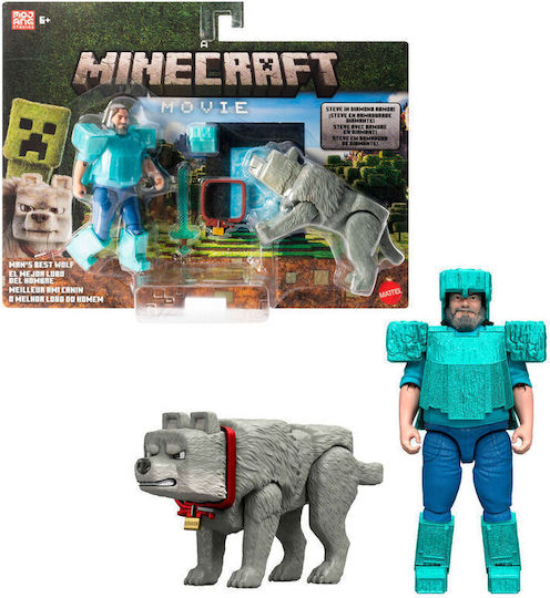 Action Figure Movie Steve Wolf Set Minecraft JFR71