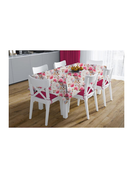 Τραπεζομάντηλο Αλέκιαστο Σετ 2τμχ Roses 465 Grey-pink 140x140εκ.