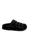 Leather Women's Flat Sandals Anatomic in Black Color