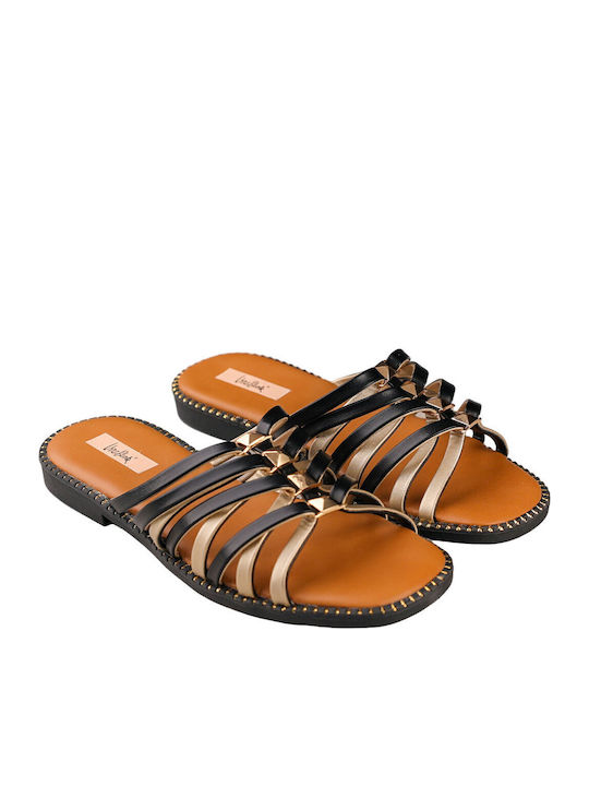 Women's Flat Sandals in Black Color
