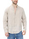 Long-sleeved Linen Shirt Brown
