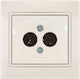 Lezard Hi-fi Socket 2 Outputs Cream Mira Complete 701.0303182