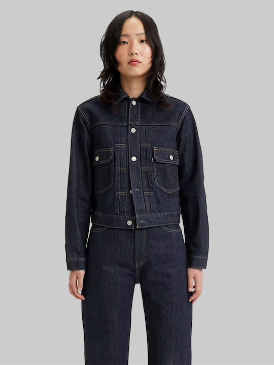 Levi's Κοντό Γυναικείο Τζιν Μπουφάν Μπλε