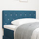 vidaXL Fabric Bed Headboard Dark Blue 100x88cm
