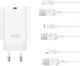 XO Φορτιστής με Θύρα USB-A και Καλώδιο micro USB 18W Quick Charge 3.0 Λευκός (CE33)