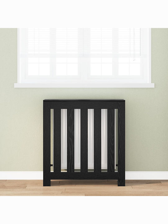 vidaXL Black Particleboard Radiator Cover 78x20x82cm