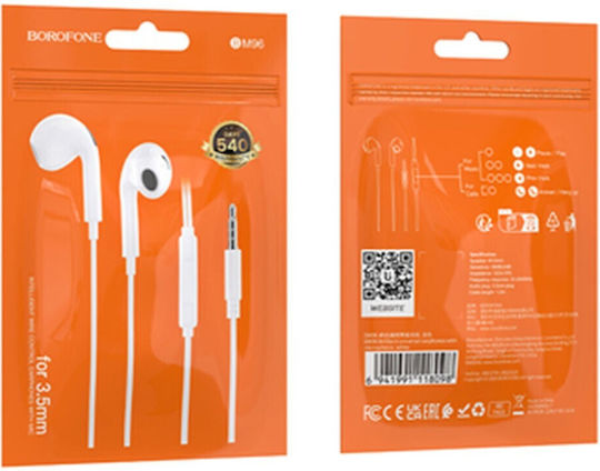 Borofone BOR-118098 In-ear Handsfree Headphones with Connector 3.5mm White