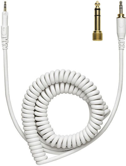 Резервен кабел за слушалки Audio-technica Ath-m50x Ath-m40x, навит, 1.2-3м, бял